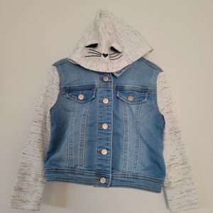4t Cat & Jack Denim Cat Hood Jacket
